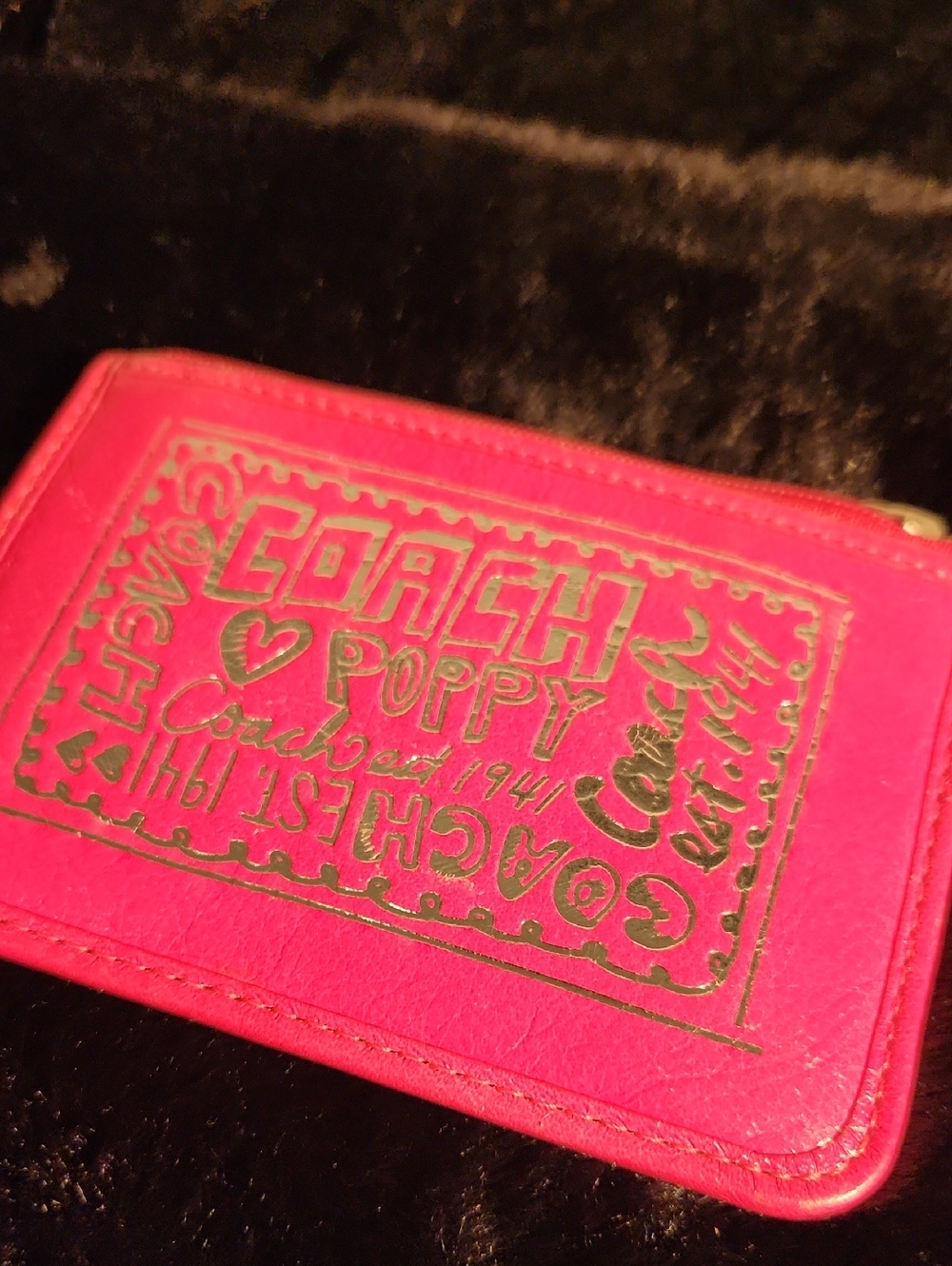 Coach Poppy Hot Pink Leather Crossbody Bag with Matching Coach Poppy Card Case - Picture 10 of 12